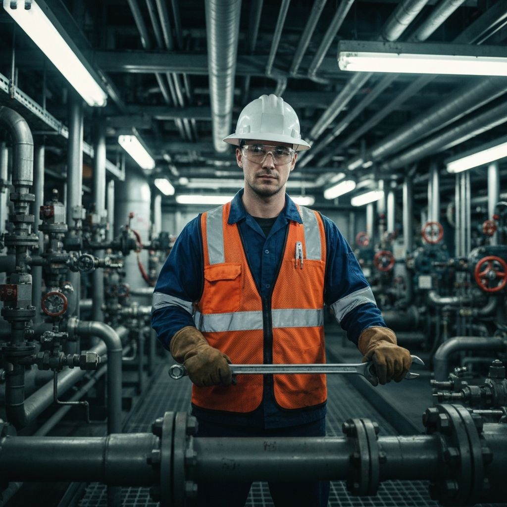 Trabajador industrial con equipo de protección